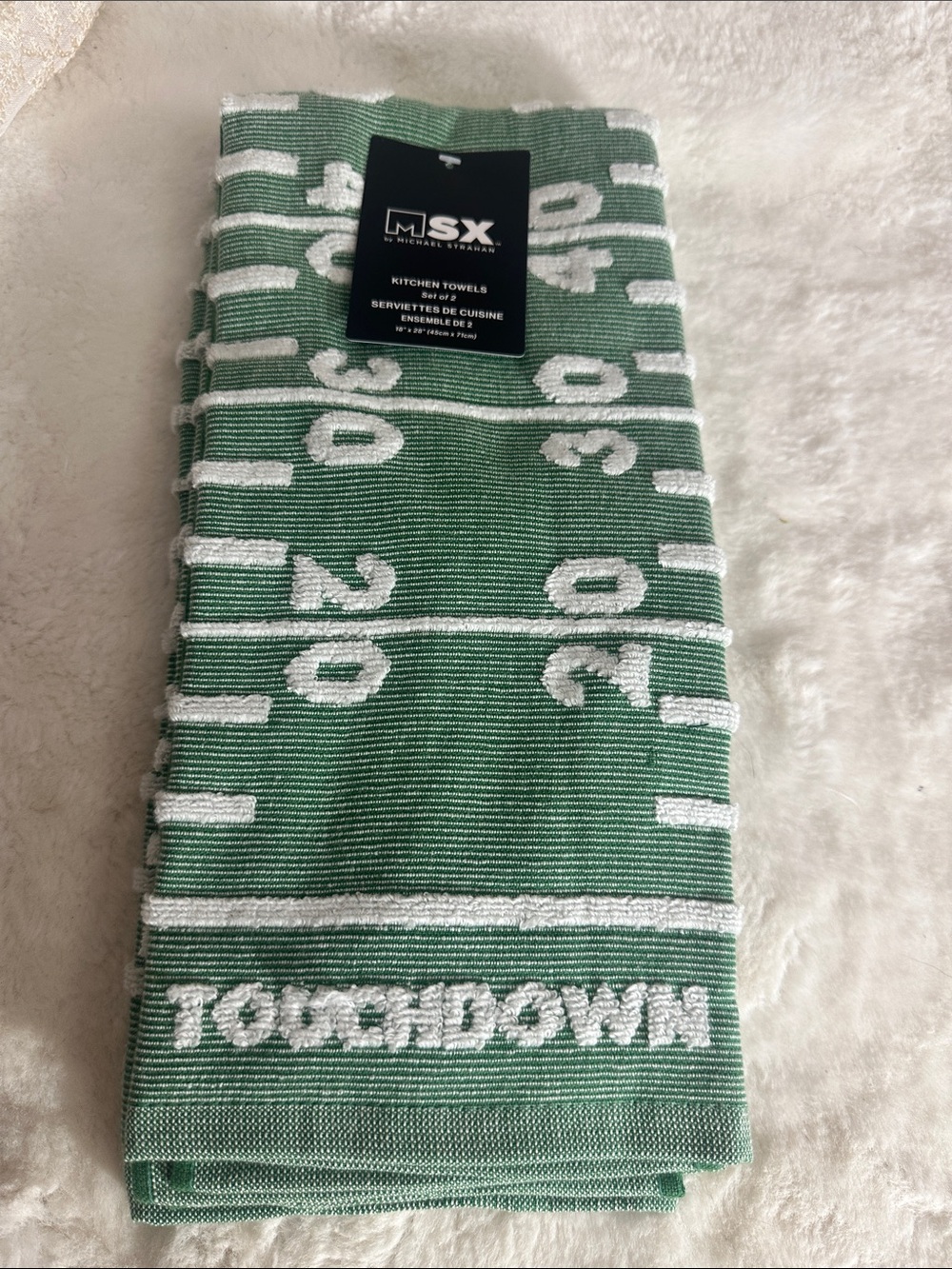 MSX SET OF 2 football field touchdown kitchen towels